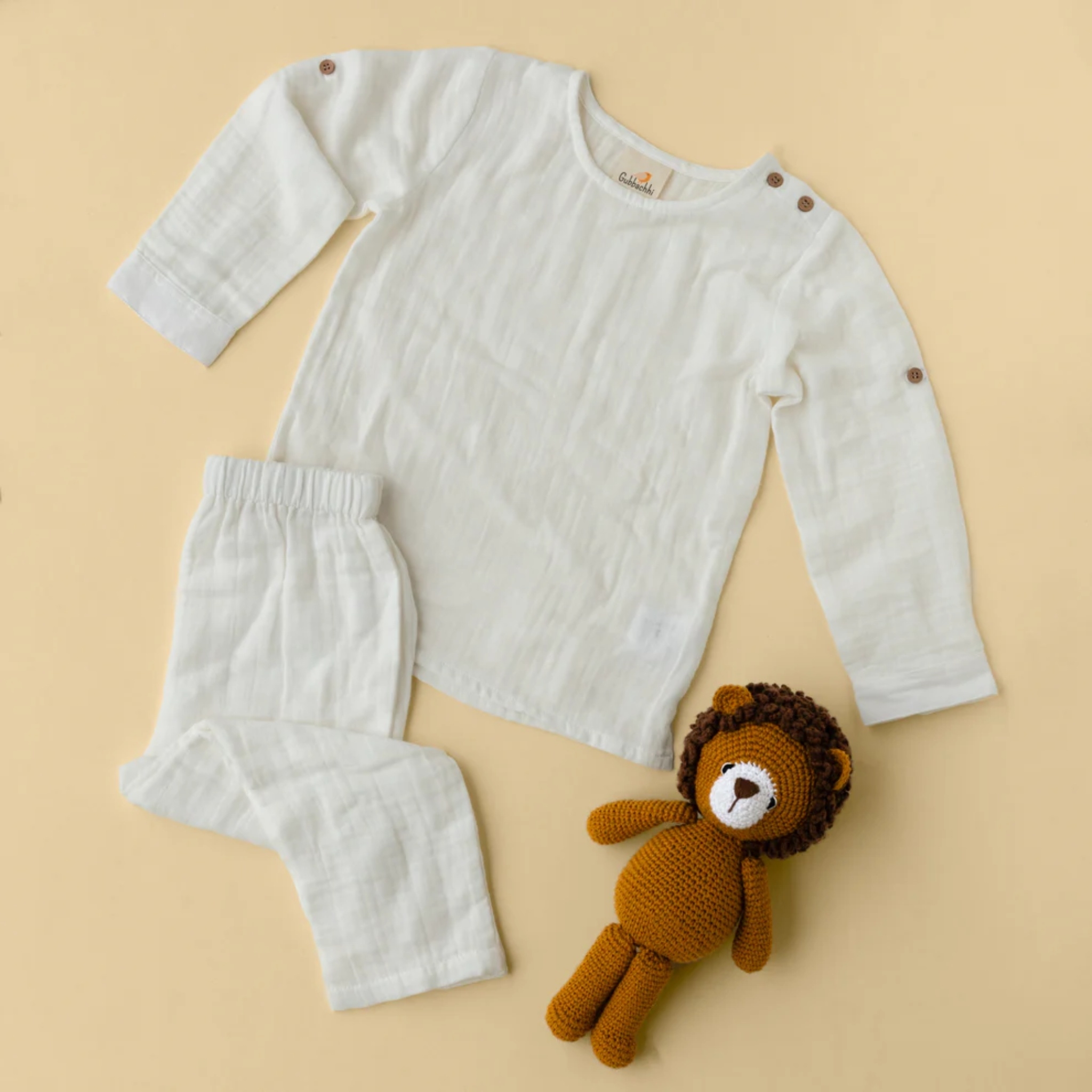 Simha Soft Toy With Cream Pajama