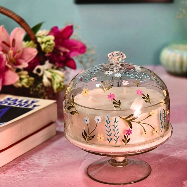 Floral Cascade | Hand Painted Dome Jar Candle