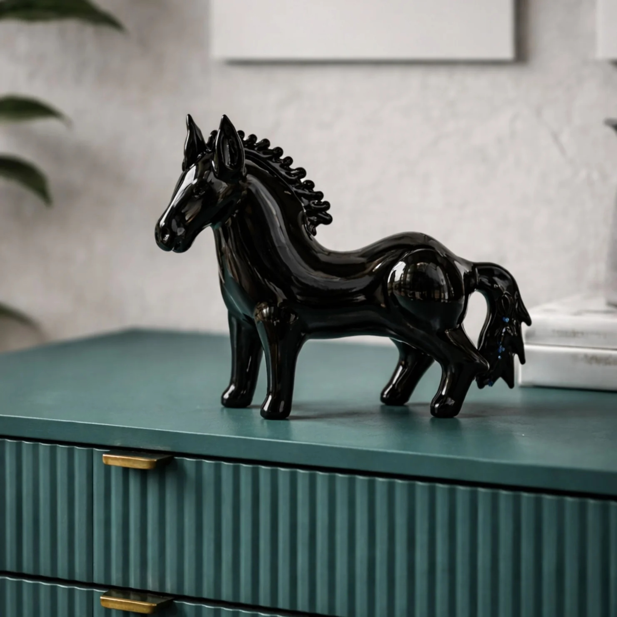 Signature Series- Spirit of Ember-Noir Equus by RUSTIC HORSE GLASS STUDIO | Tooffi
