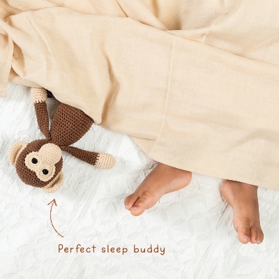 Maakad Soft Toy With Cream Swaddle