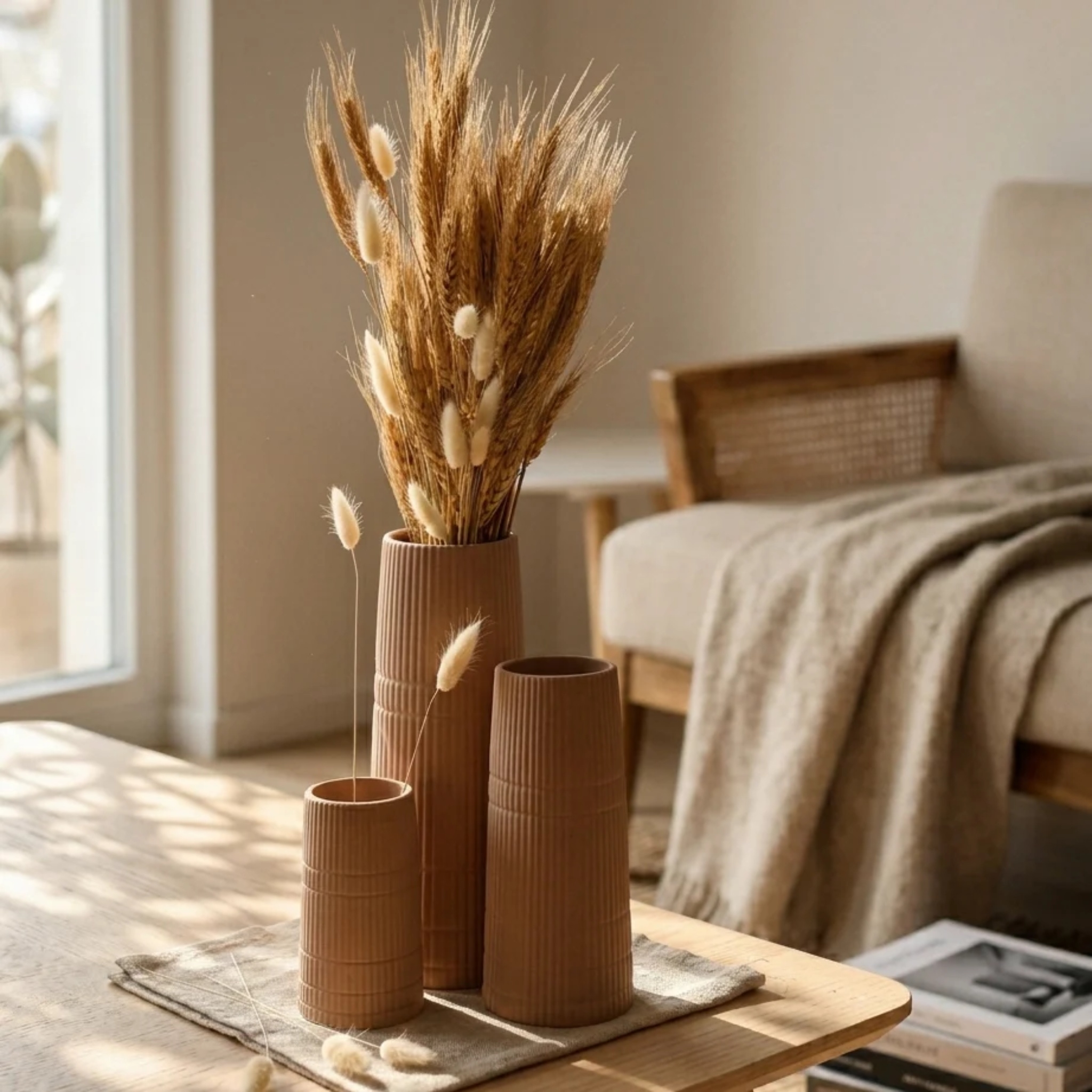Linea Vase Sand and Flowers Set - Single(Large) by nivarah | Tooffi