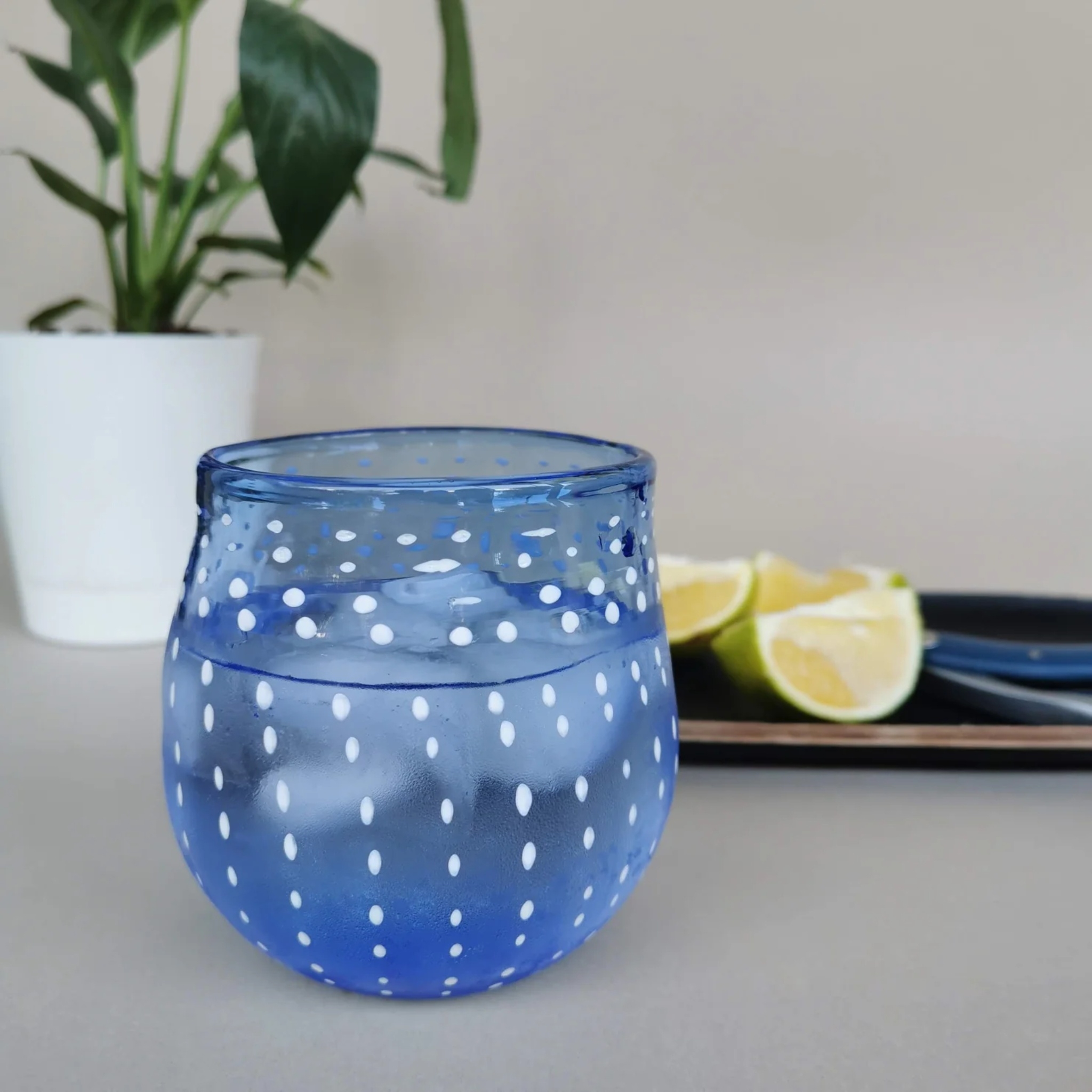 Mura Art Glass- Sky (single glass) by RUSTIC HORSE GLASS STUDIO | Tooffi