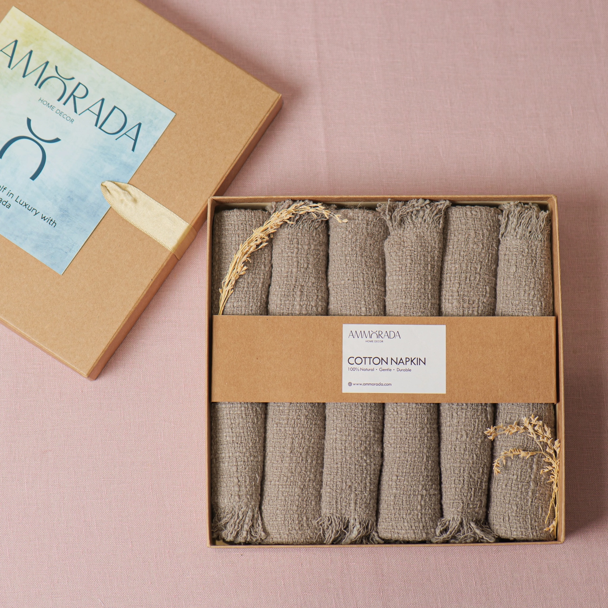 Tandem Fringe Napkin Gift Set- Gazoil by Ammorada | Tooffi