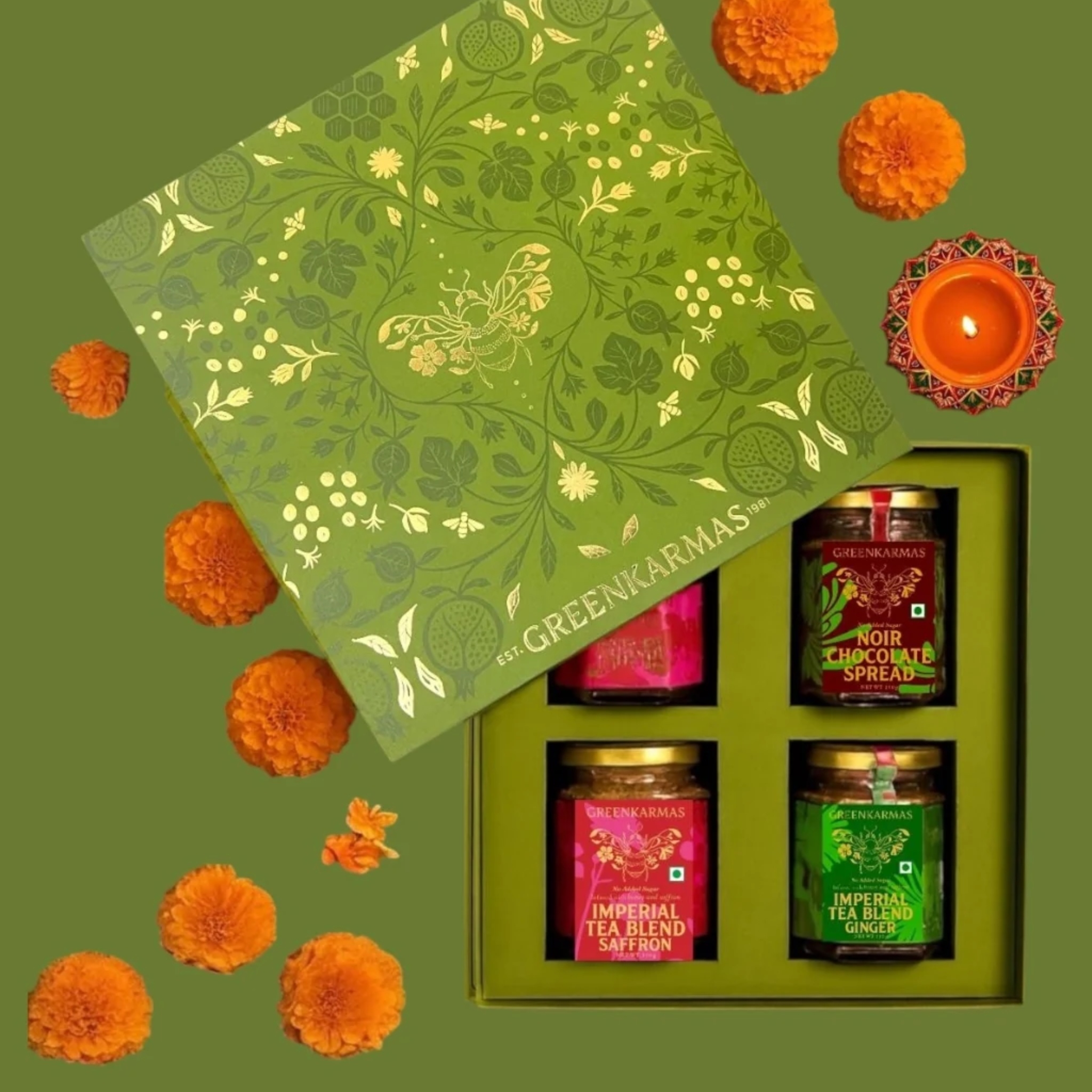 GreenKarmas Green and Gold - Honey Hamper