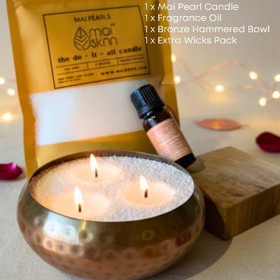 Bronze Hammered Decorative Candle