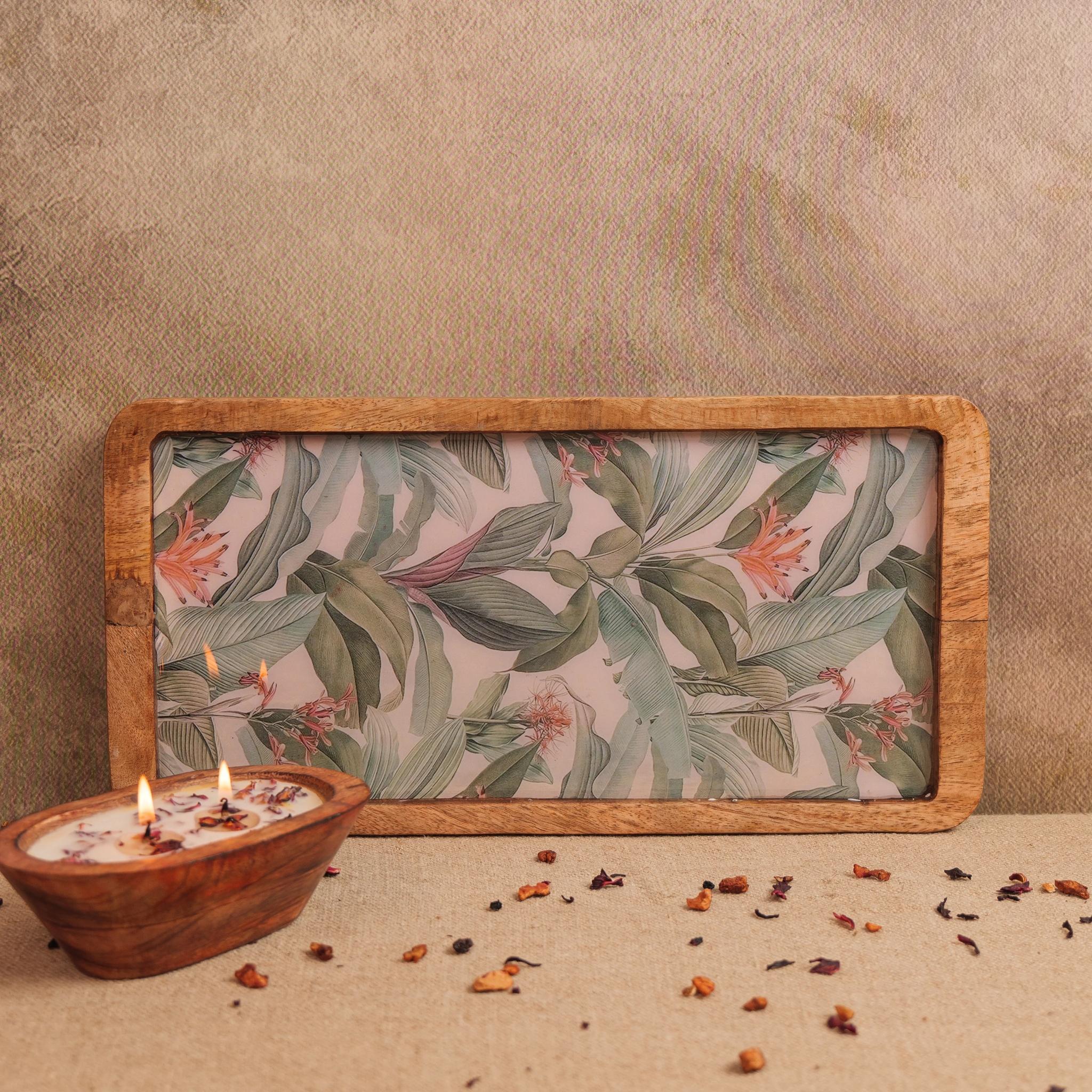 Forest Walk Epoxy Tray/Platter Wood - Green