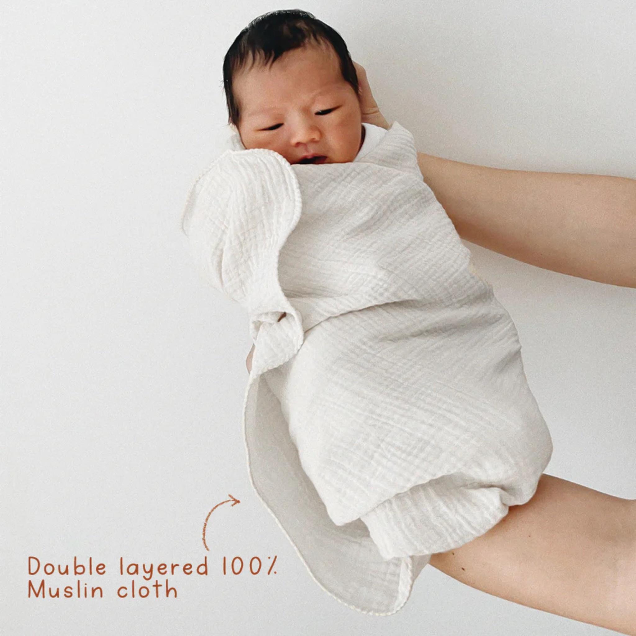 Maakad Rattle & Soft Toy With Cream Swaddle