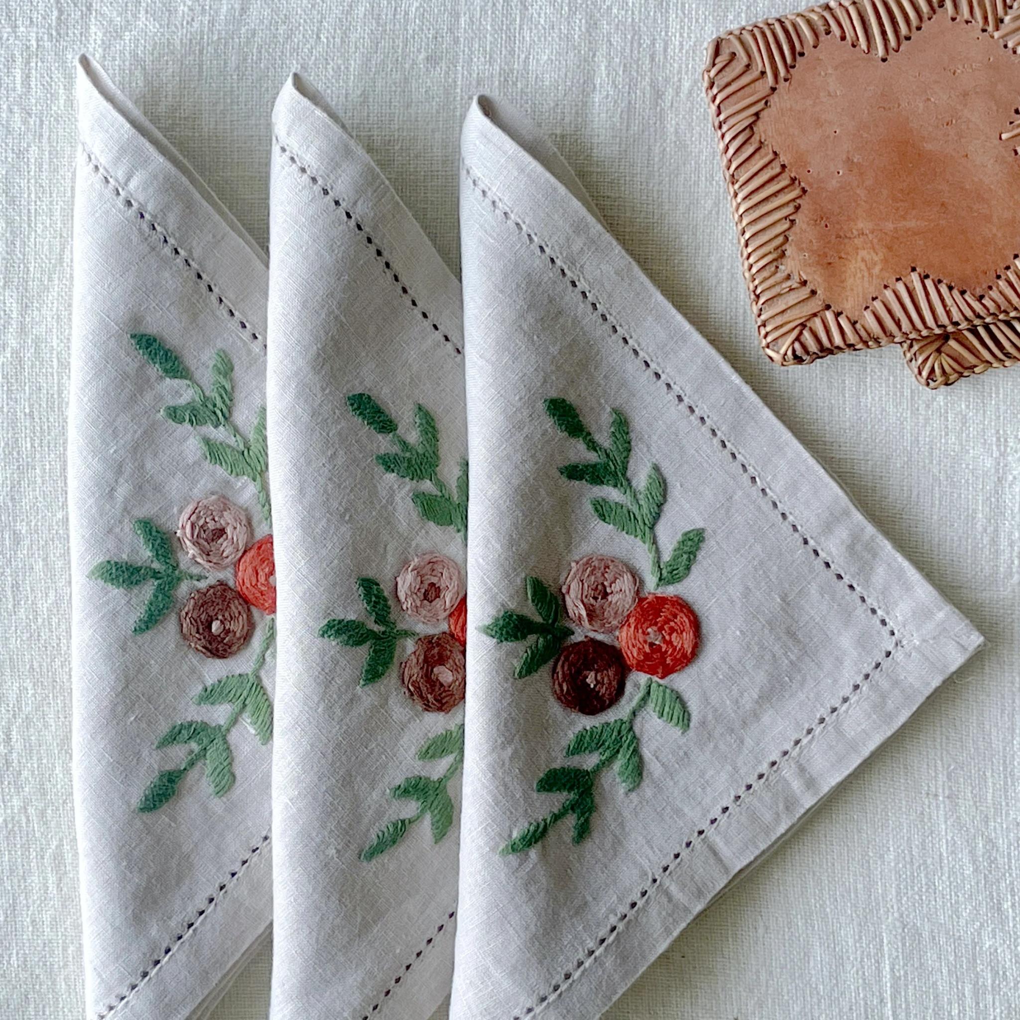 Linen Vintage Flora Napkin