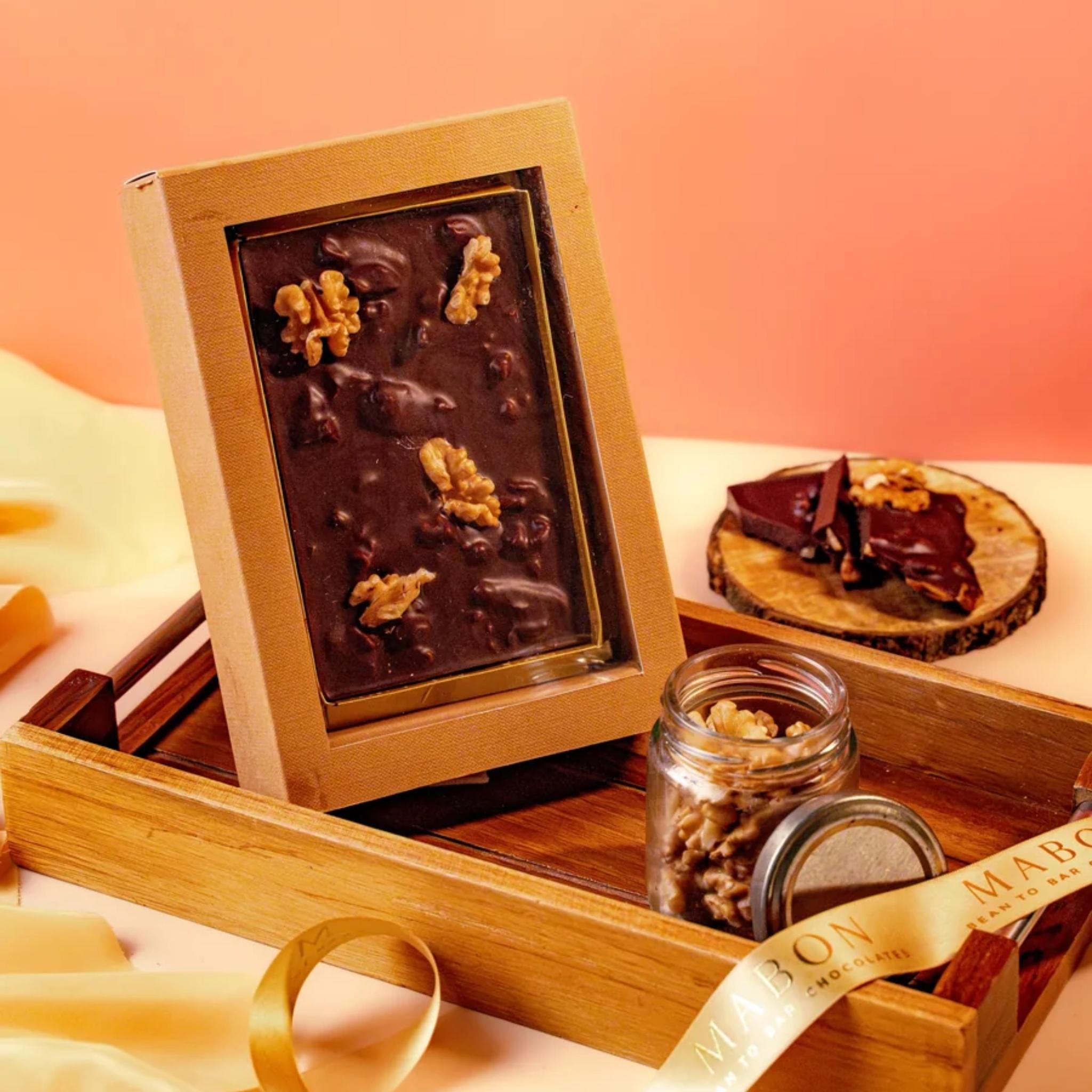 Roasted Walnut 95% Dark Bark Gift Box (80g)