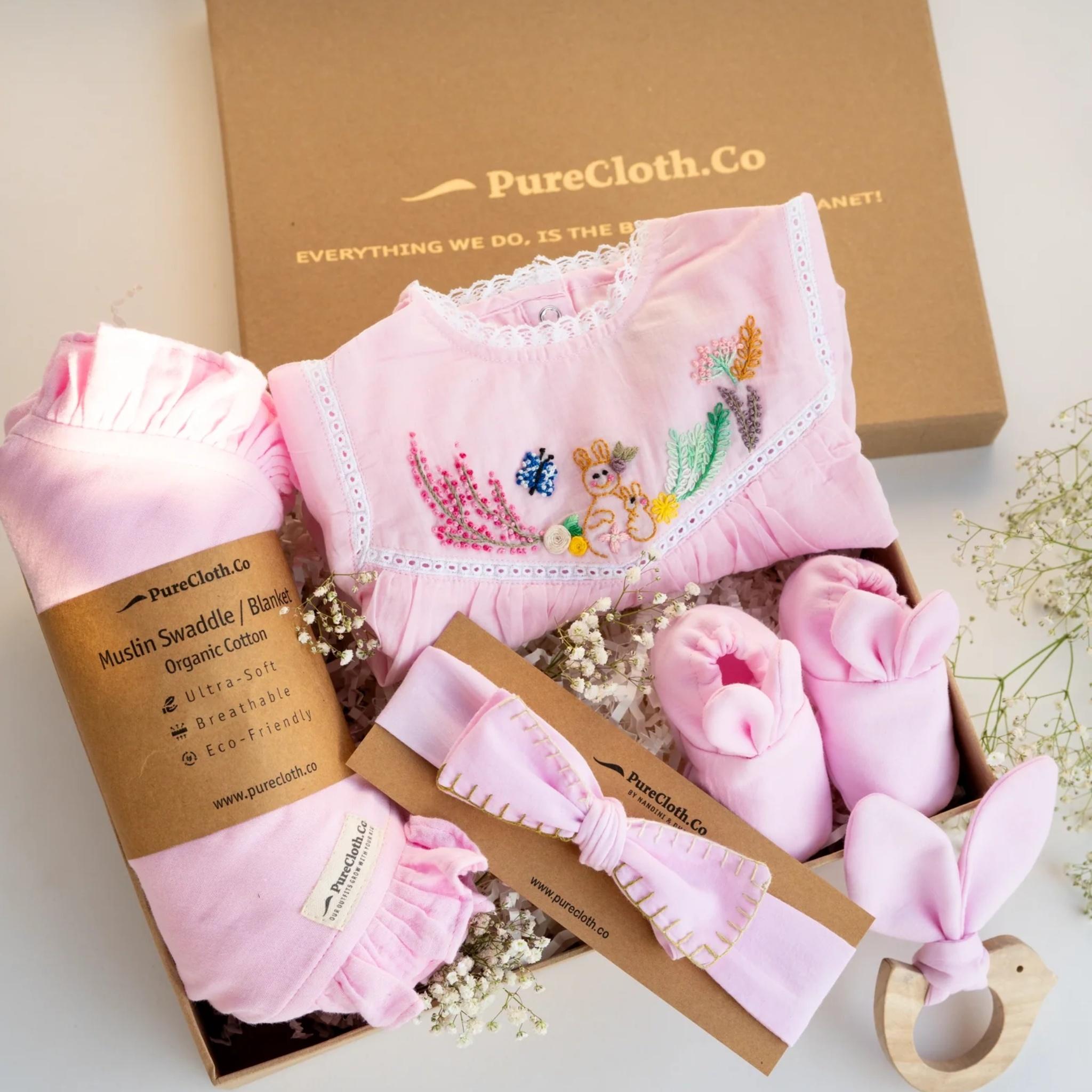 Pink Easter Bunny Newborn Gift Hamper