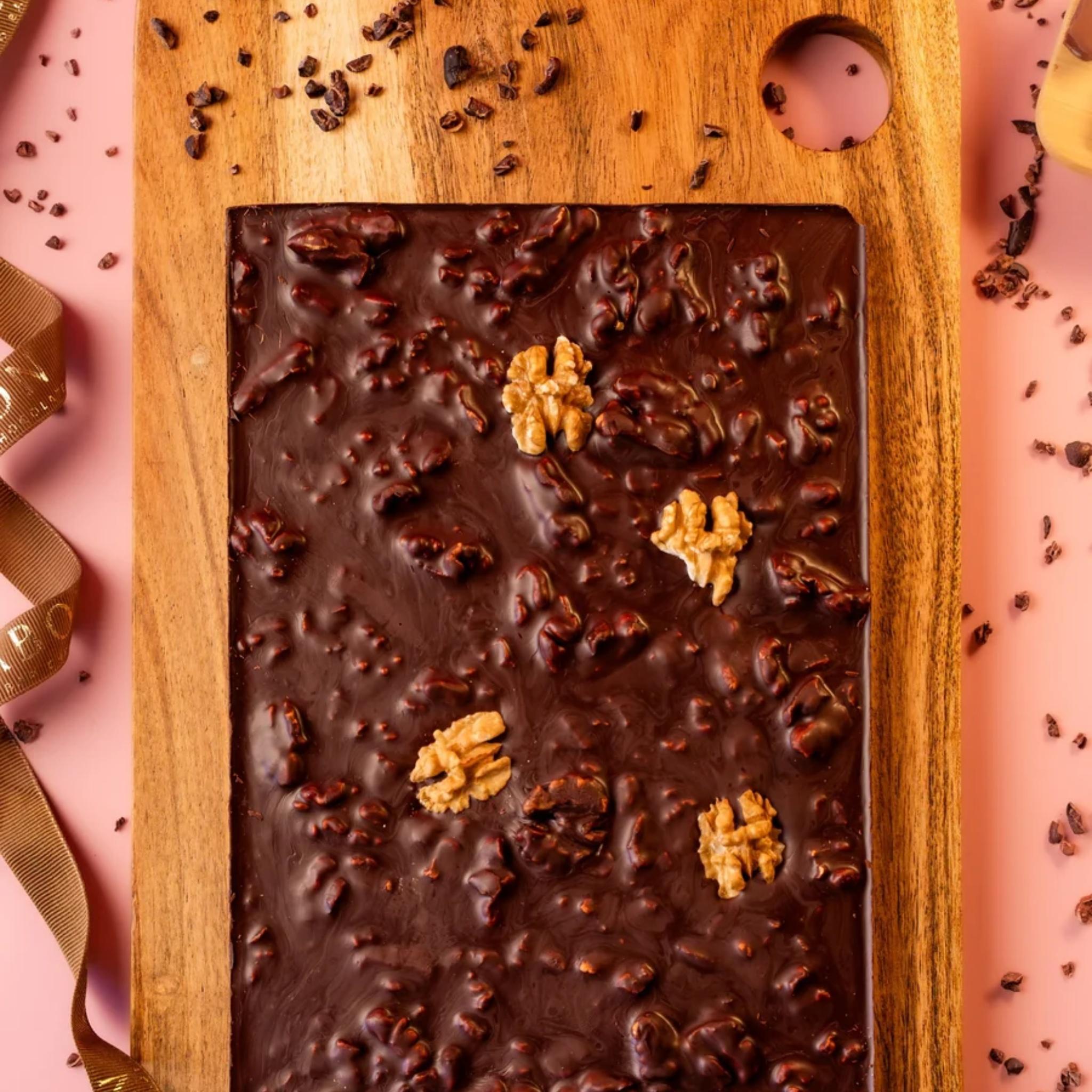 Roasted Walnut 95% Dark Chocolate Bark Gift Box
