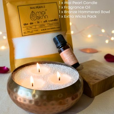 Bronze Hammered Decorative Candle
