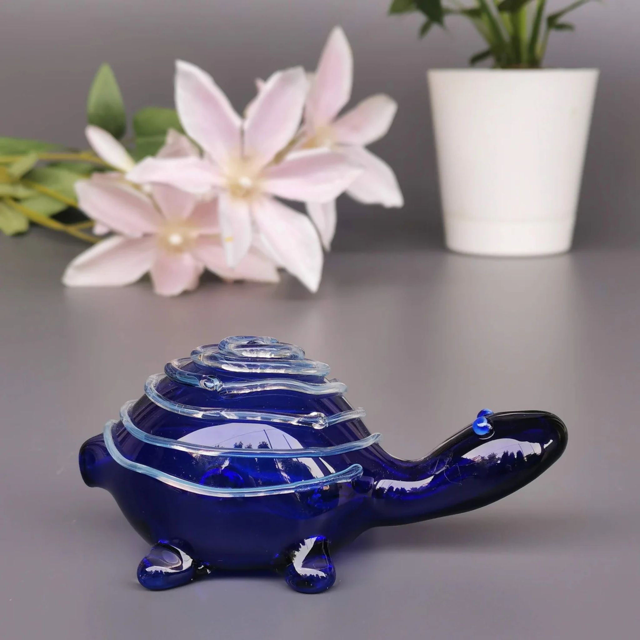 Good Luck Glass Turtles- Brilliant Blue by RUSTIC HORSE GLASS STUDIO | Tooffi