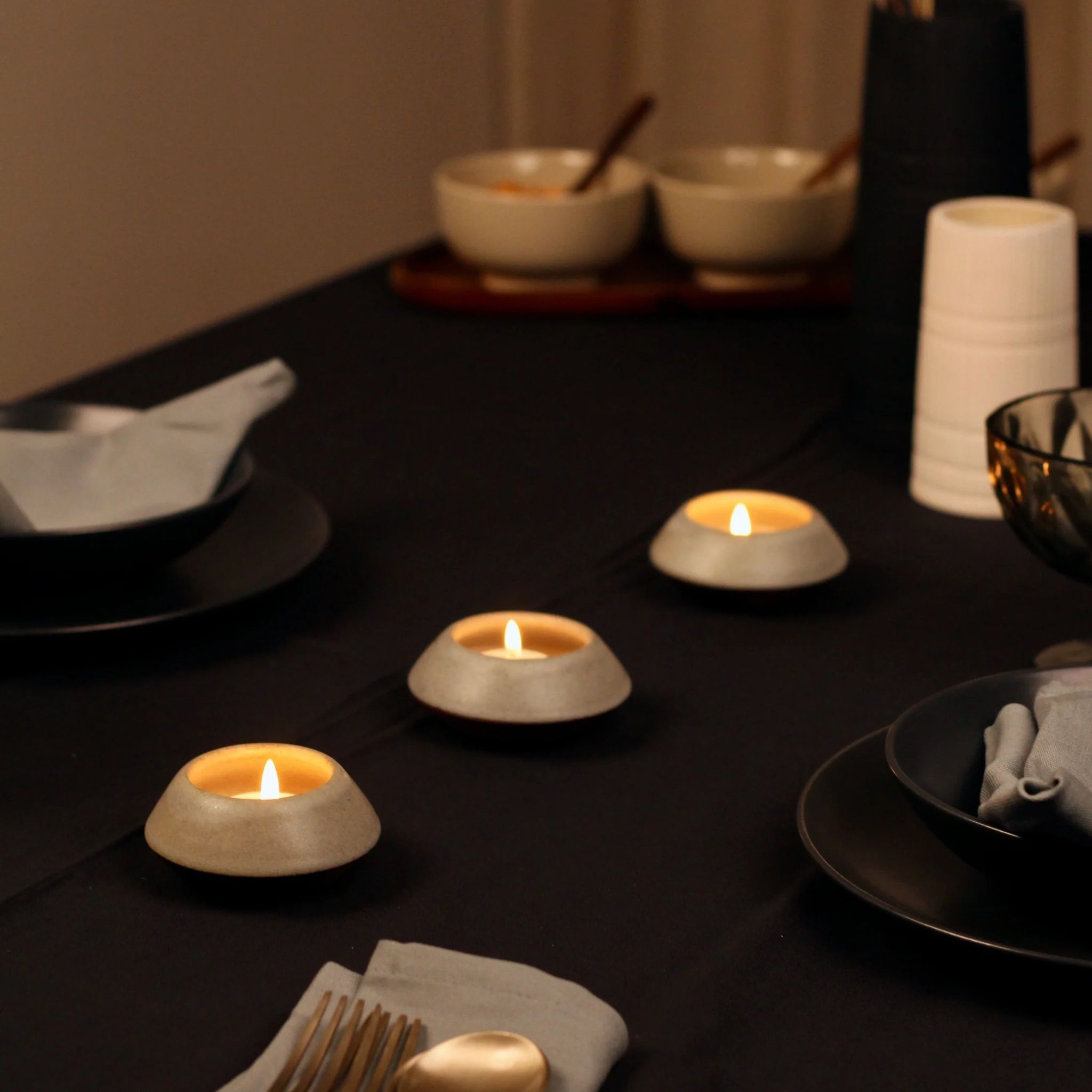 Tula - Stackable Tealight Holder & Candle - Set of 3 by nivarah | Tooffi