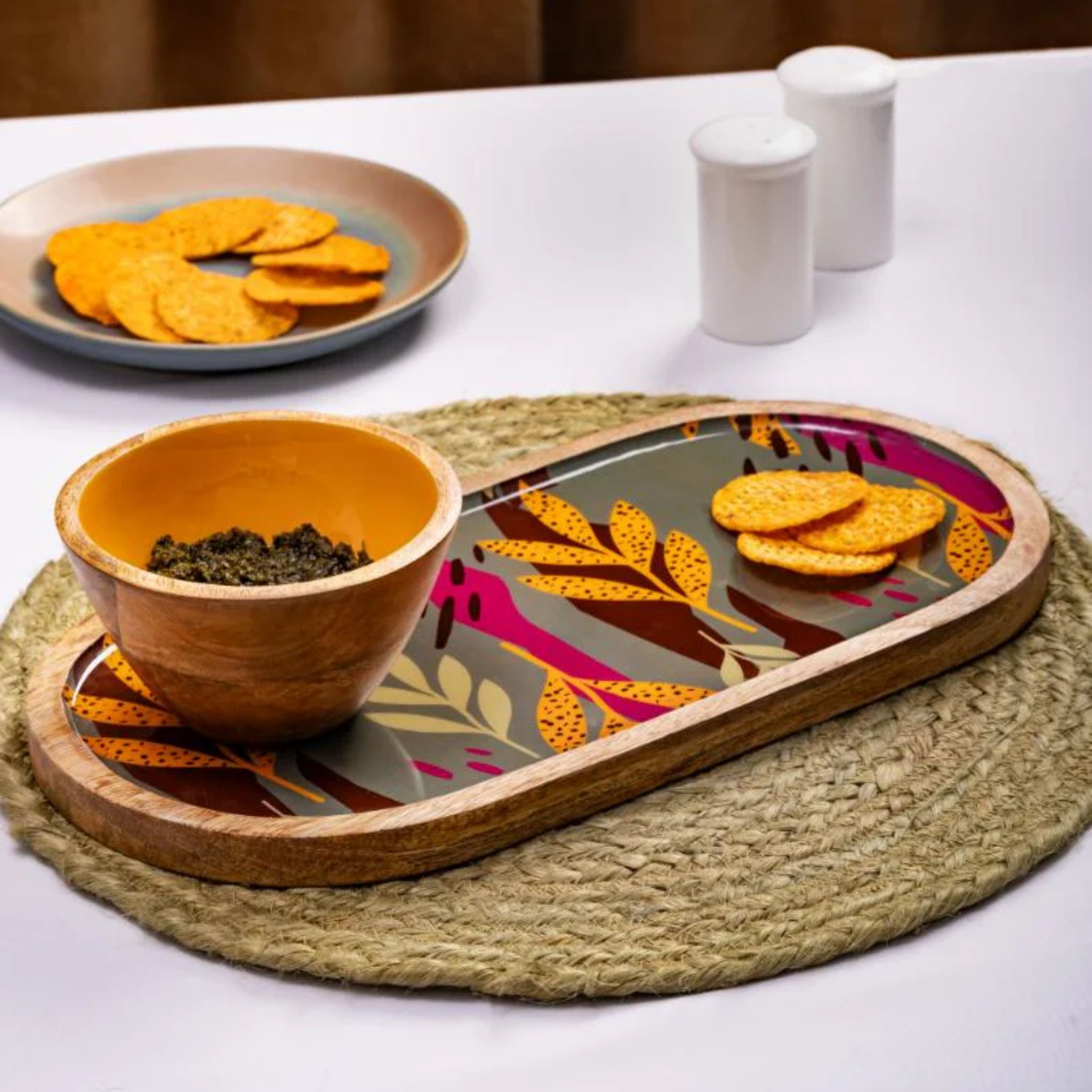 Wooden Platter with bowl