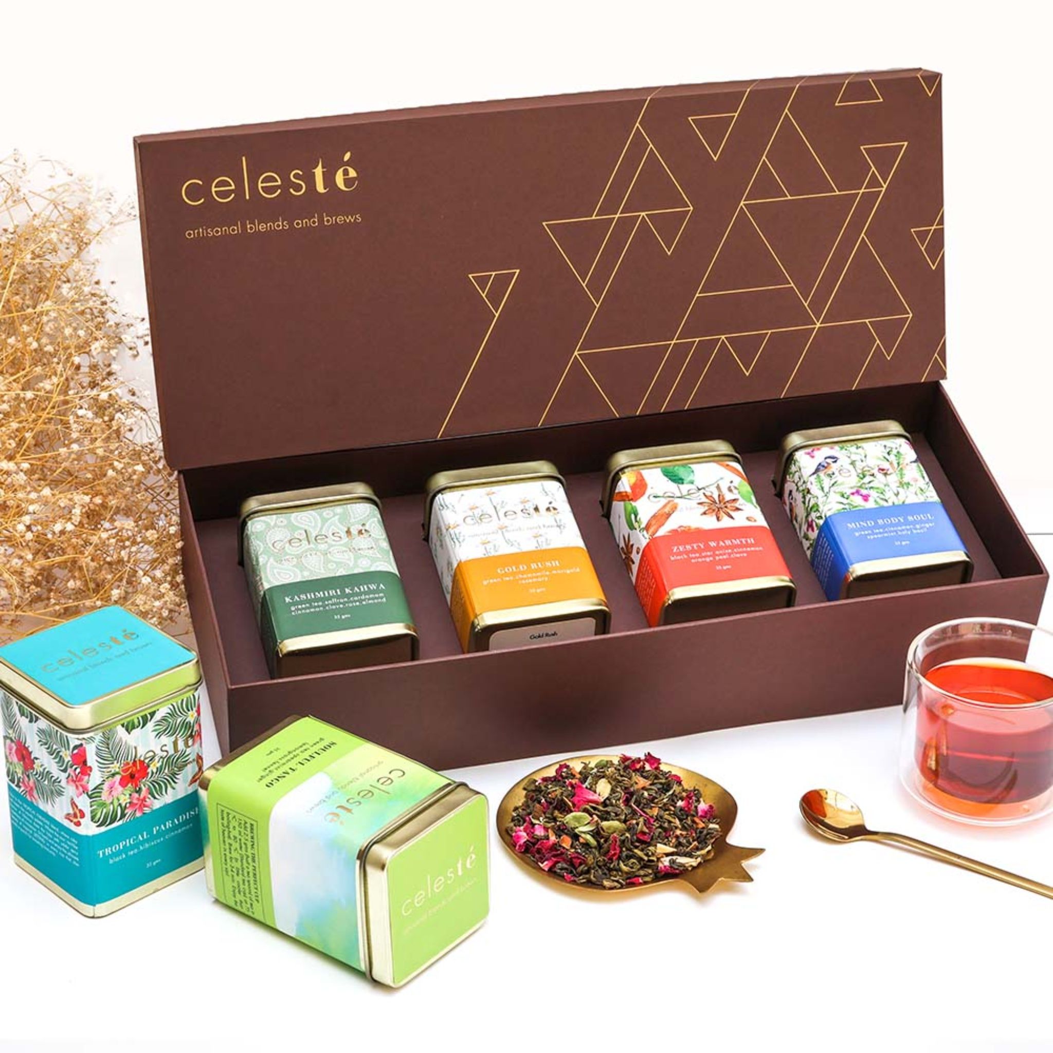 Artisanal Tea Gift Box - Set of 4 by Celestial Brew Estates India (OPC) Pvt Ltd. | Tooffi
