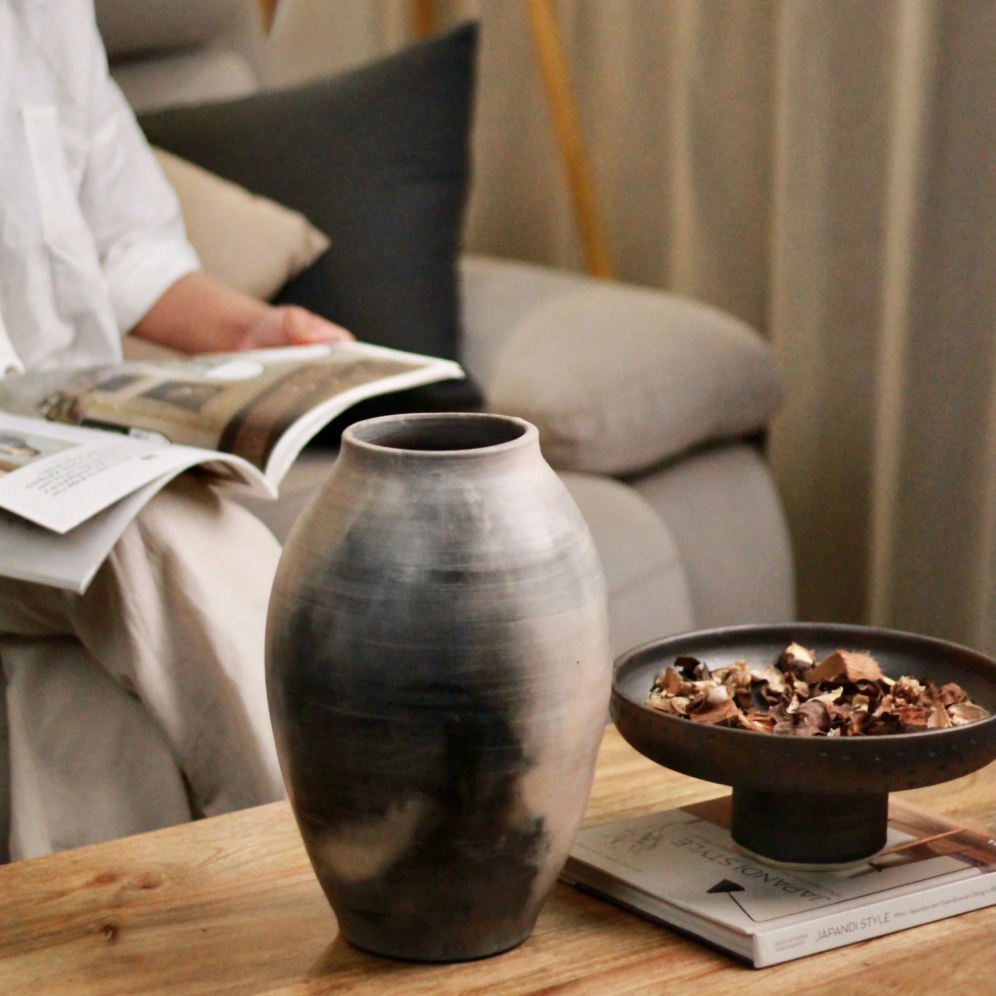 Kaari - Smoke Fired Vase