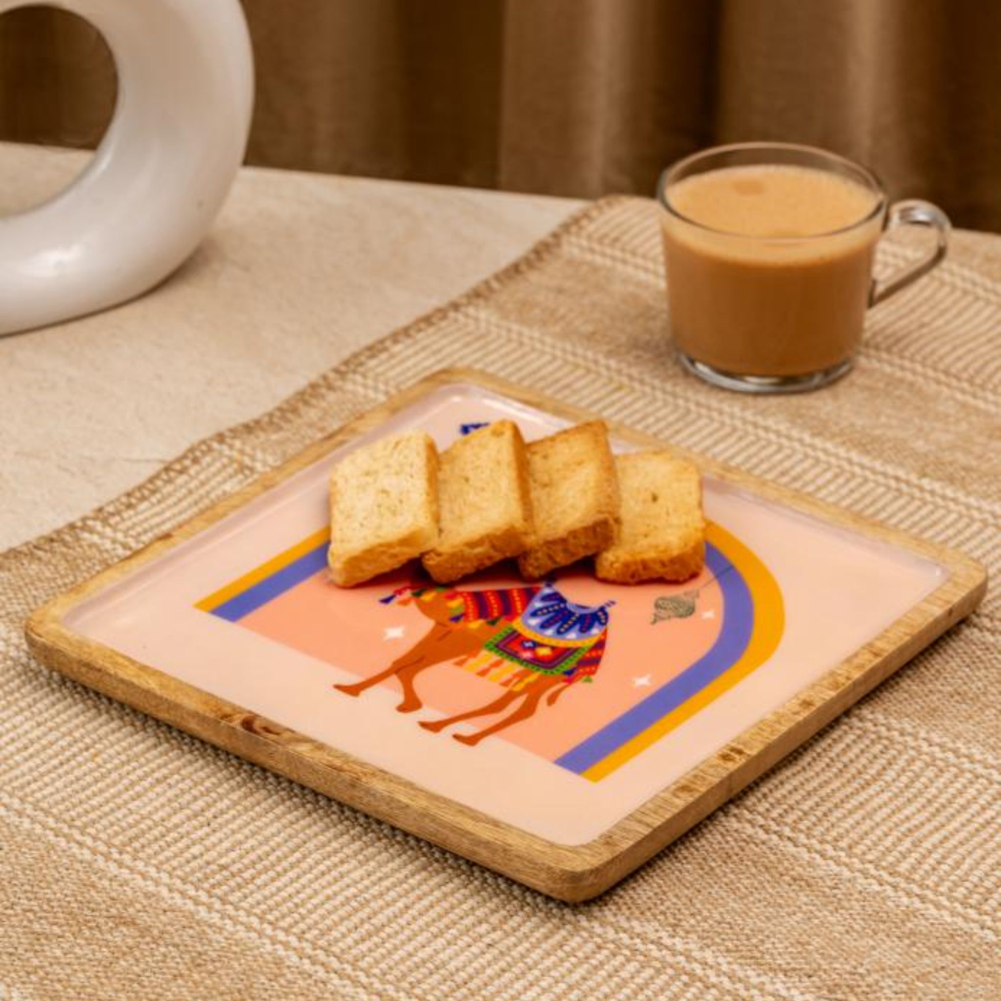 Wooden Platter - Moroccon Vibes by The Pitara Project | Tooffi