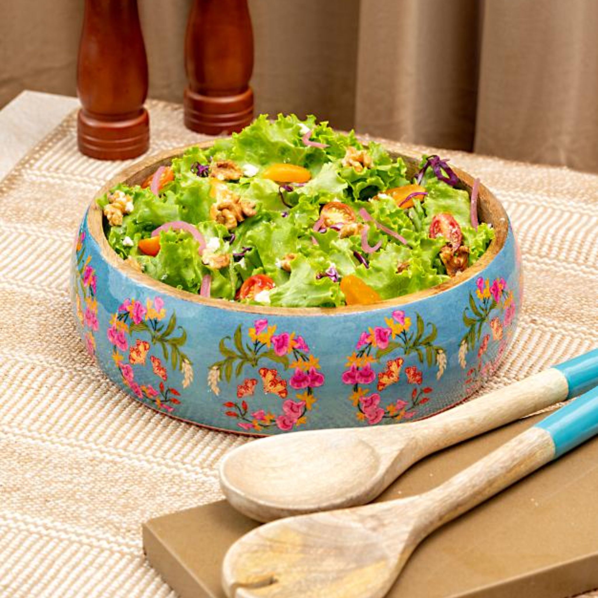 Wooden Salad Bowl + Server Set