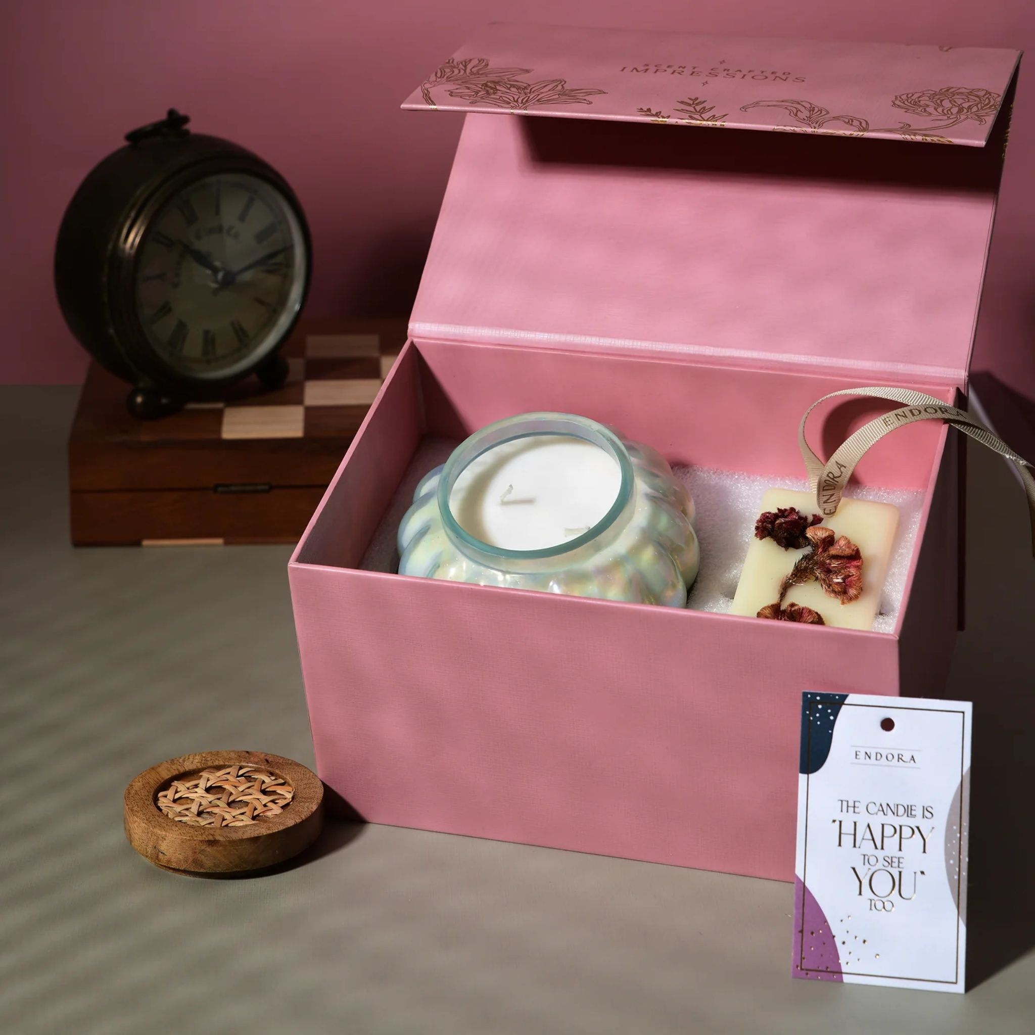 Aquamarine Boho Lid Pumpkin Jar & Wax Tablet