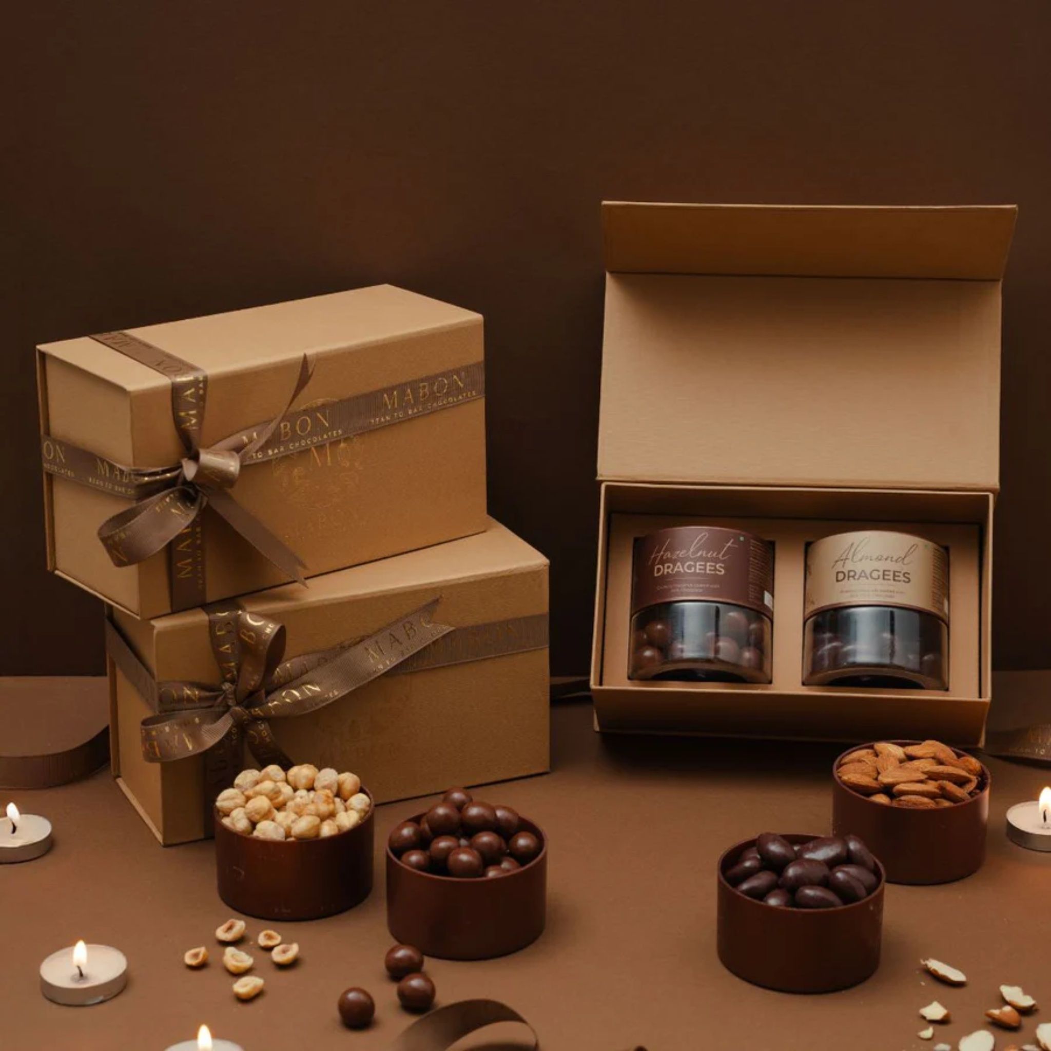 Chocolate Dragees Jars Gift Box (Box of 2) by Mabon Chocolates | Tooffi