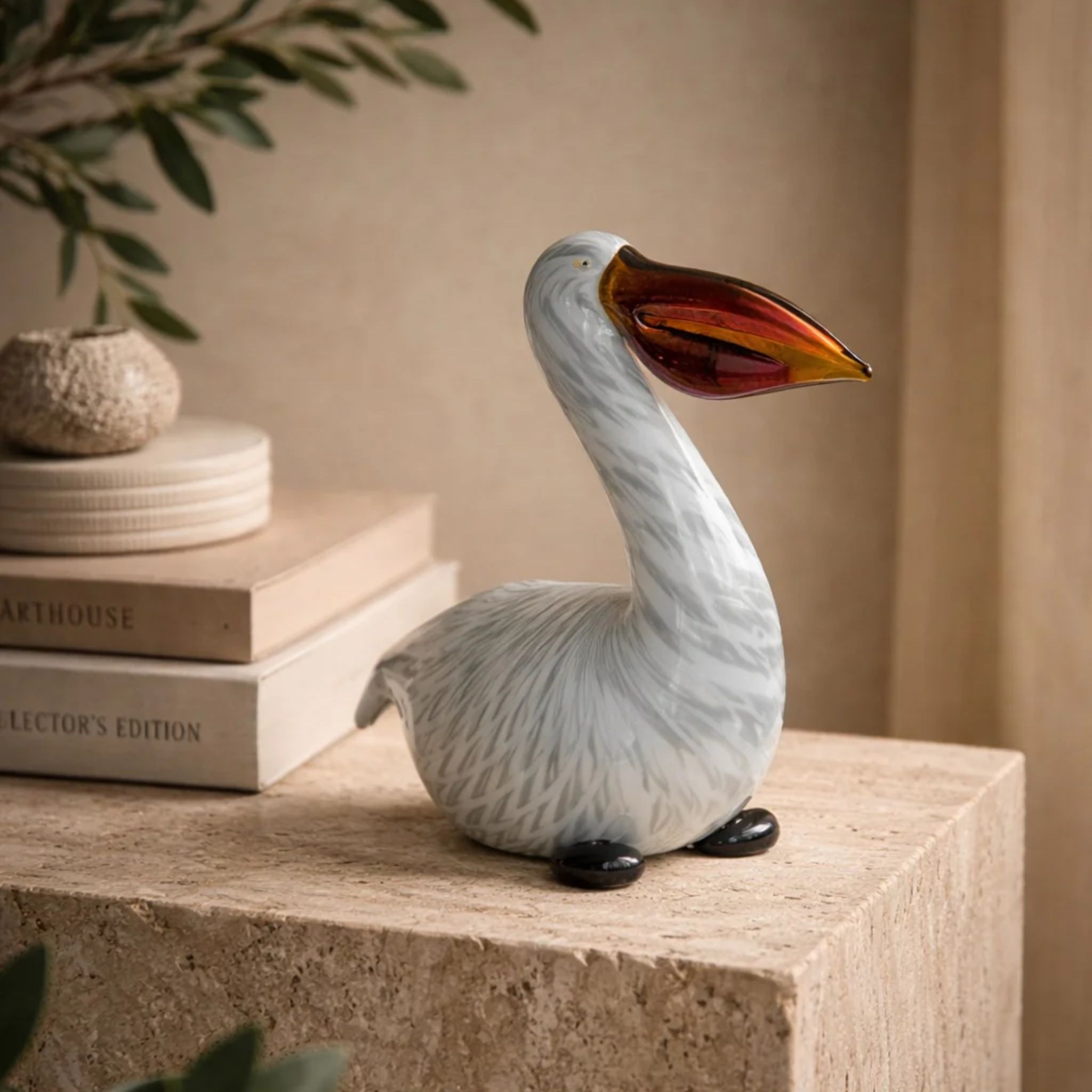 Amber Crest Pelican- Signature Series by RUSTIC HORSE GLASS STUDIO | Tooffi