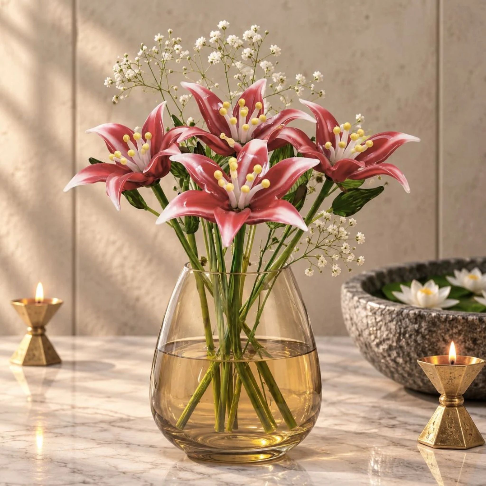 Scarlet Quintet – The Bouquet by RUSTIC HORSE GLASS STUDIO | Tooffi