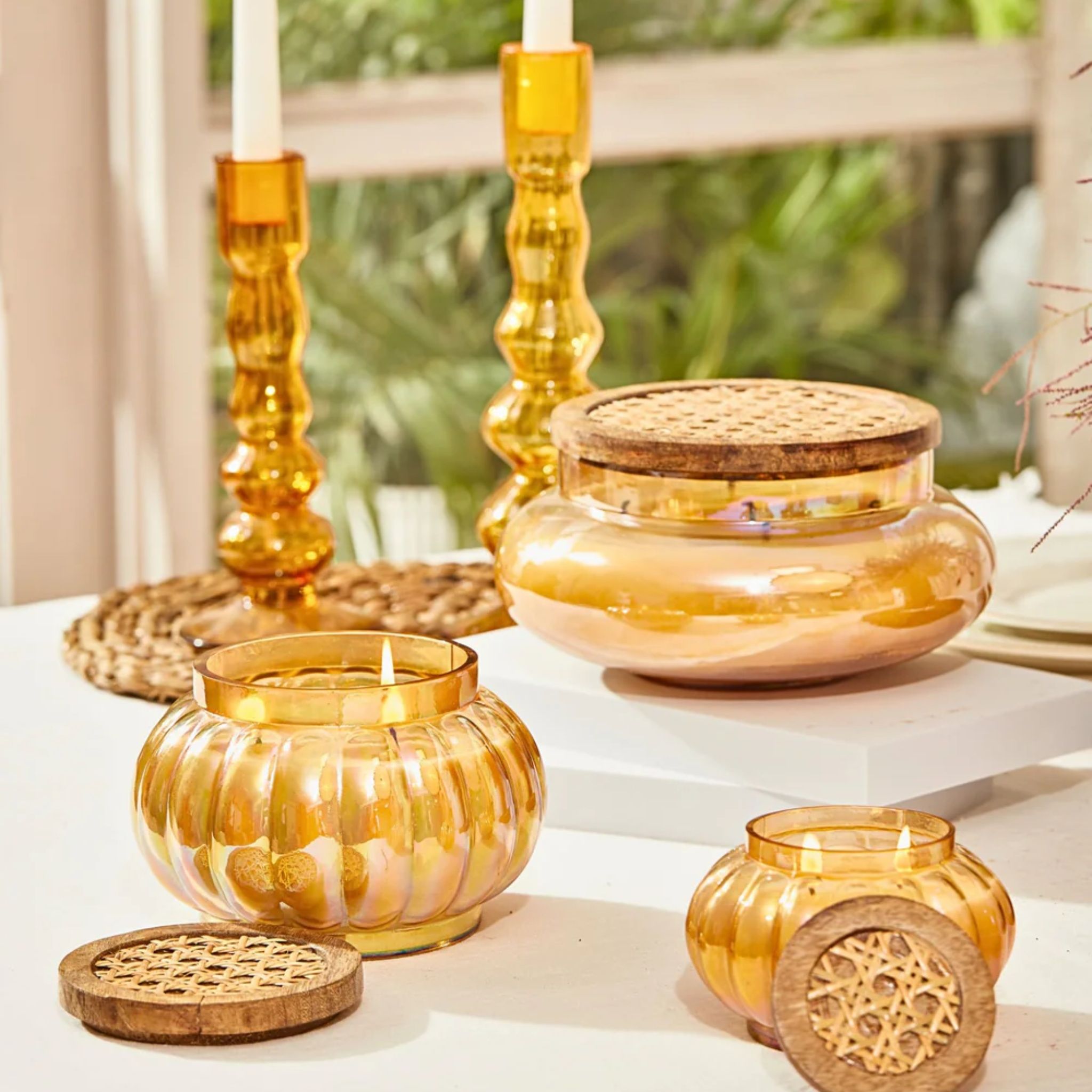 Amber Boho Lid - Lustre Jars by Endora Scented Candles | Tooffi