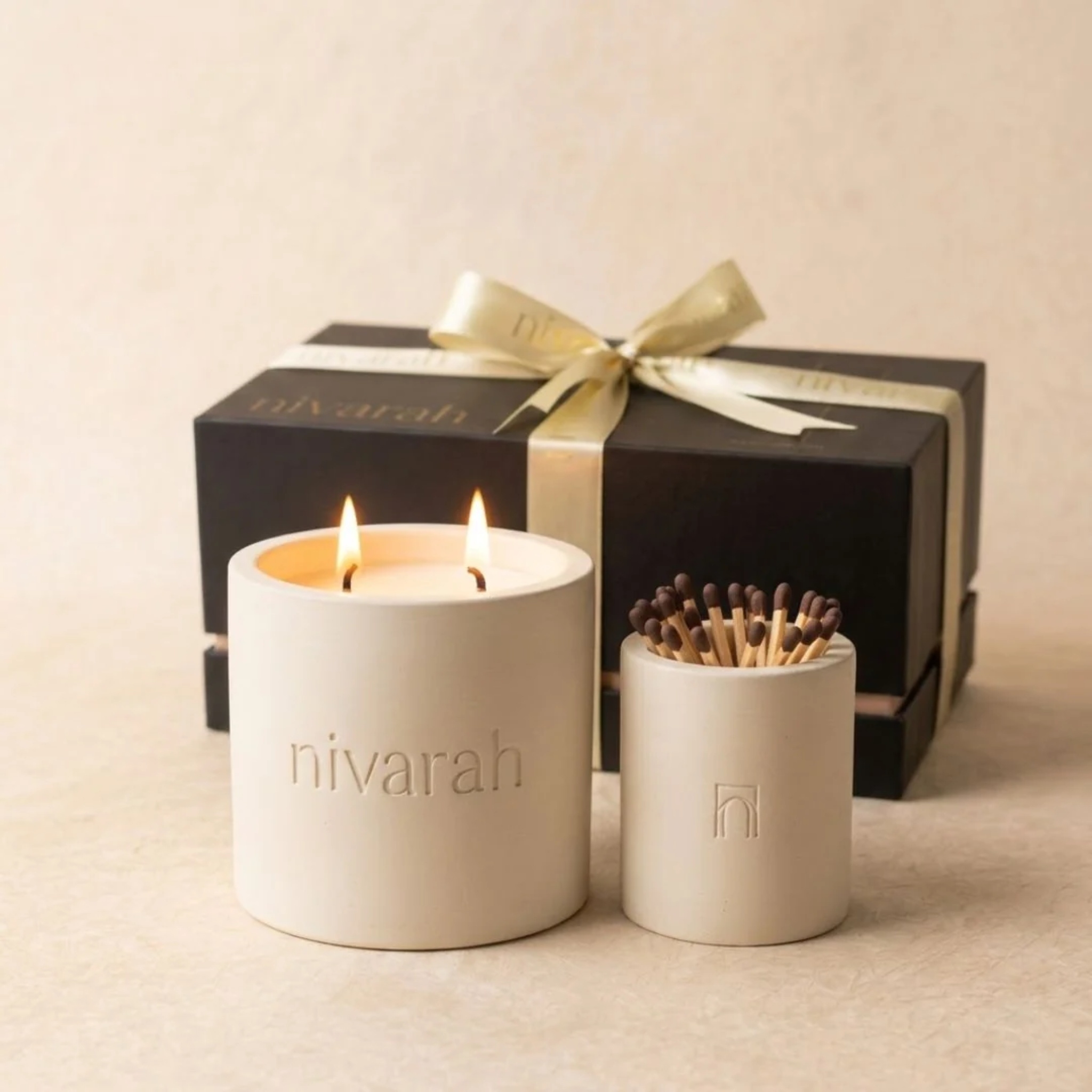 Lavender Fresh Herbs Concrete Candle