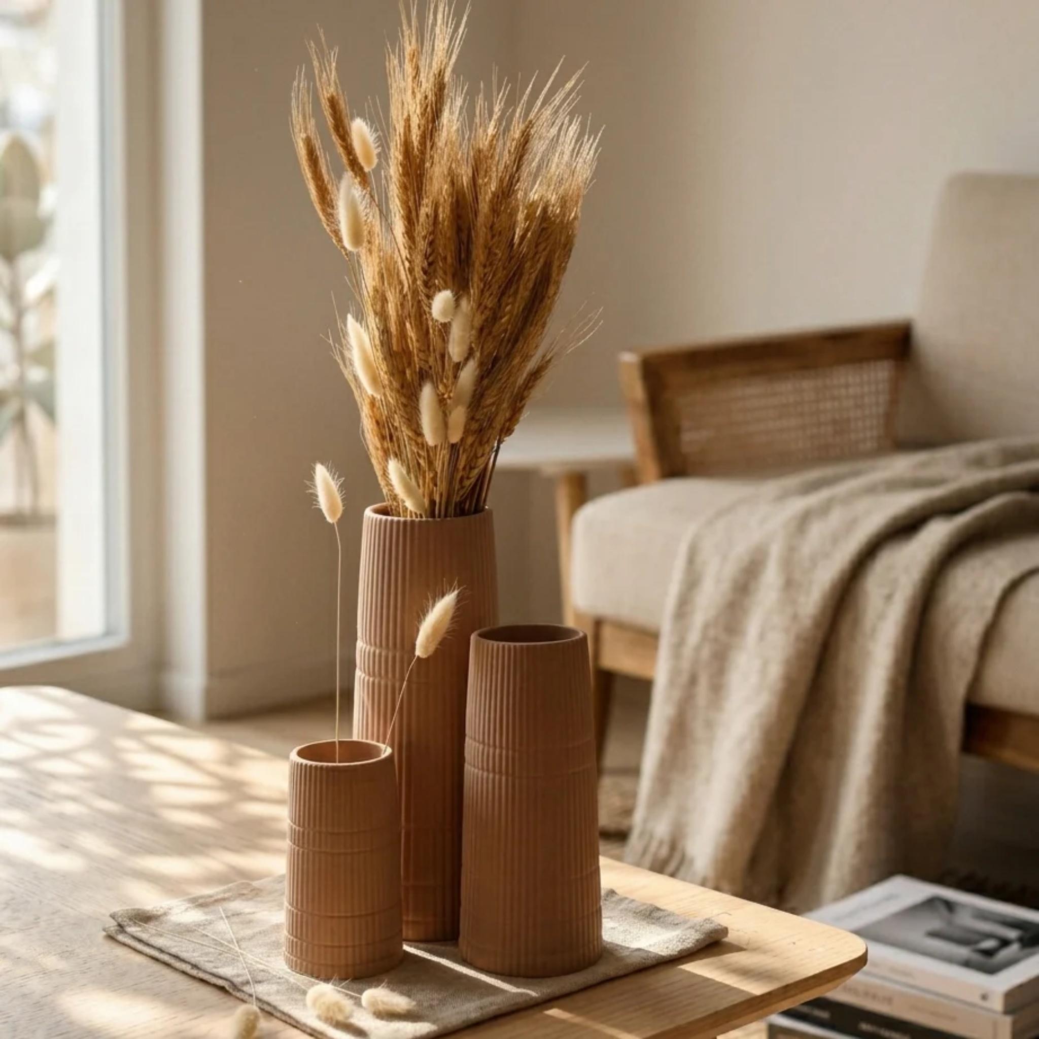 Linea Vase Sand and Flowers Set - Single(Large)